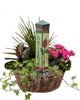 Planter Basket with Art Pole size, inches height and inches wide.