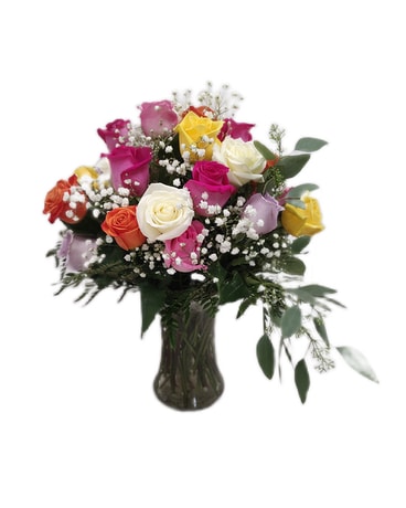 12 Roses size, inches height and inches wide.