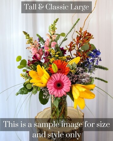 Large Tall & Classic size, inches height and inches wide.