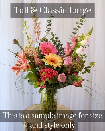 Large Tall & Classic size, inches height and inches wide.