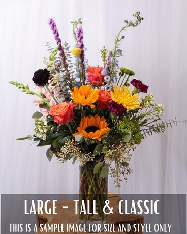 Large Tall & Classic size, inches height and inches wide.