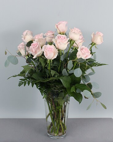 As Shown- One Dozen Roses size, inches height and inches wide.