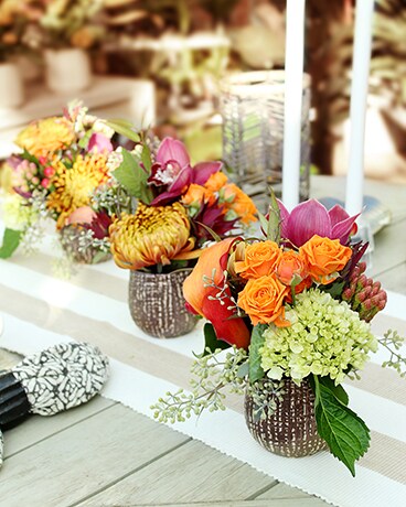Trio size, 8 inches height and 8 inches wide.