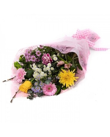 Premium Wrapped Bouquet size, inches height and inches wide.