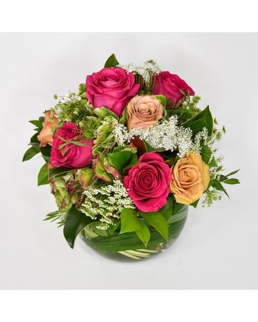 Hand Tied Bouquet size, inches height and inches wide.