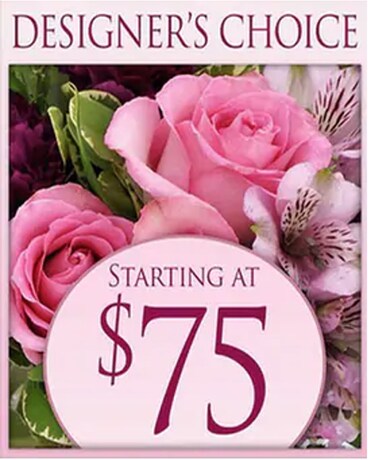 Designer's Choice $75 size, inches height and inches wide.