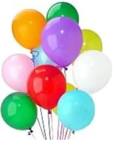 10 Balloons (includes weight) size, inches height and inches wide.