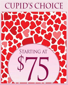 Cupid's Choice $150.00 size, inches height and inches wide.