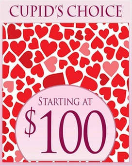 Cupid's Choice $200.00 size, inches height and inches wide.