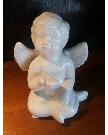 Small Giving Cherub size, inches height and inches wide.