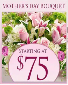 Custom Design Bouquet $75 size, inches height and inches wide.