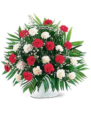 Funeral Basket size, inches height and inches wide.