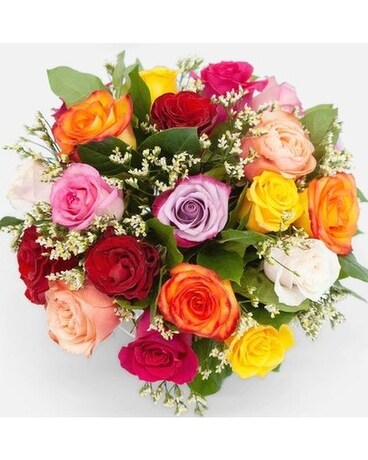 (12) Mix Color Roses size, inches height and inches wide.