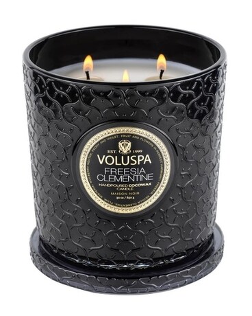 Luxe Candle size, inches height and inches wide.