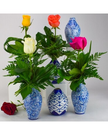 Elenor Red Rose Budvase size, inches height and inches wide.