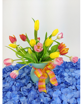 20 Spring Tulips Aqua size, inches height and inches wide.