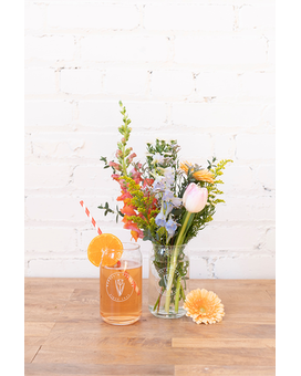 Arrangement + 1 Refill Voucher size, inches height and inches wide.