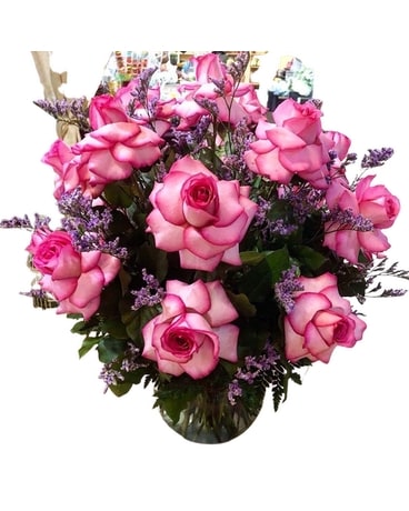 6 roses (bouquet) size, inches height and inches wide.