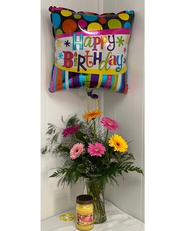 Rainbow Delight Birthday Bundle Flower Arrangement