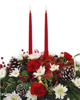 Larger w/ 3 Candles size, inches height and inches wide.