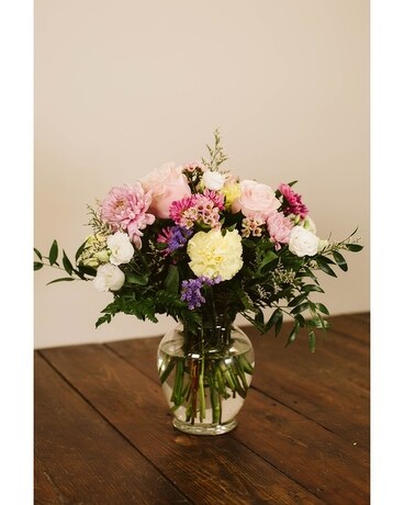 Vase- pastel, medium size, inches height and inches wide.