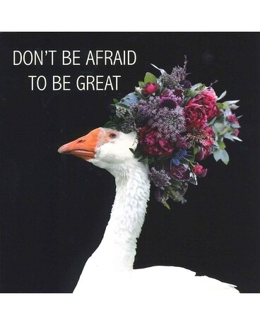 Don't Be Afraid to be Great size, inches height and inches wide.