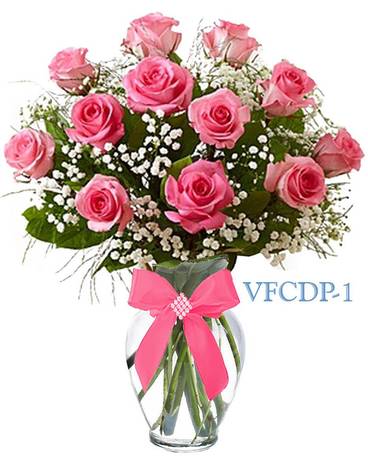 Deluxe (18 Stems) size, inches height and inches wide.