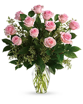 12 Roses - Pink size, inches height and inches wide.