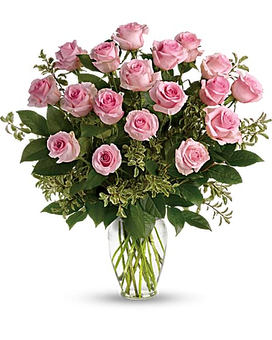 18 Roses - Pink size, inches height and inches wide.
