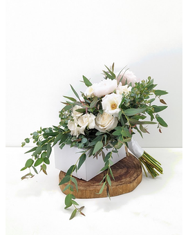 Primarily White size, inches height and inches wide.