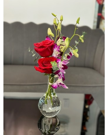 Red Rose size, inches height and inches wide.