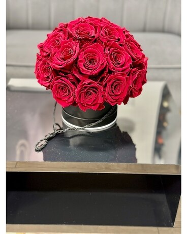 Preserved Roses size, inches height and inches wide.