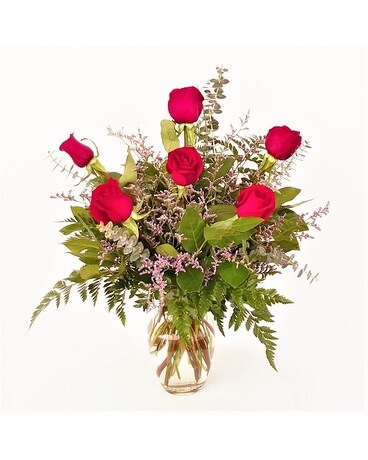 Red Roses size, inches height and inches wide.