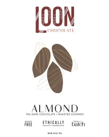 Almond size, inches height and inches wide.