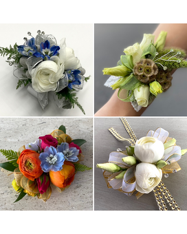Wrist Corsage size, inches height and inches wide.
