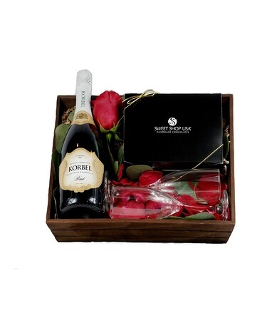 Korbel Champagne size, inches height and inches wide.