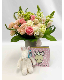 New Baby - Unicorn size, 15.5 inches height and 14 inches wide.
