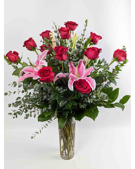 Luxury Rose Arrangement - Red size, 34 inches height and 22 inches wide.