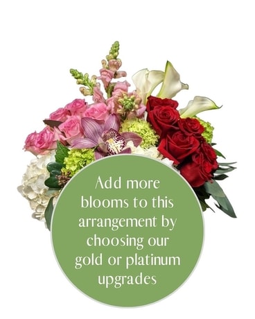 Gold size, inches height and inches wide.