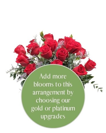 Gold - 21 Roses size, inches height and inches wide.