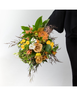 Hand Tied Bouquet size, inches height and inches wide.
