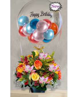 Standard with 4 mini balloon size, inches height and inches wide.