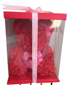 Red Rose, Boxed size, inches height and inches wide.