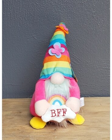 "BFF" Gnome size, inches height and inches wide.