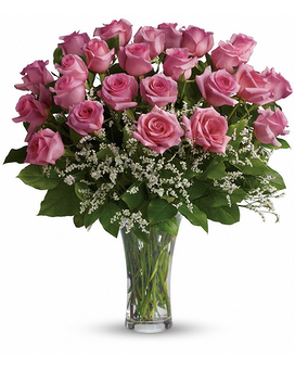 24 Pink Roses size, inches height and inches wide.