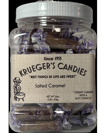 Salted Caramel size, inches height and inches wide.
