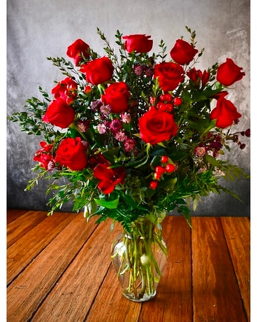 2 Dozen Roses size, inches height and inches wide.