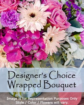 Designer's Choice Wrapped Bouquet Flower Arrangement