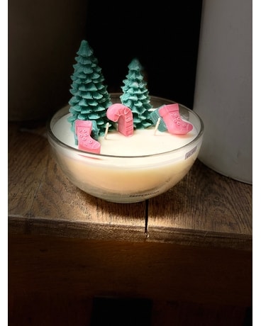 Christmas themed size, inches height and inches wide.