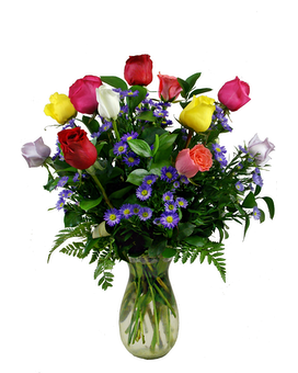 18 Premium Roses With Accent size, inches height and inches wide.